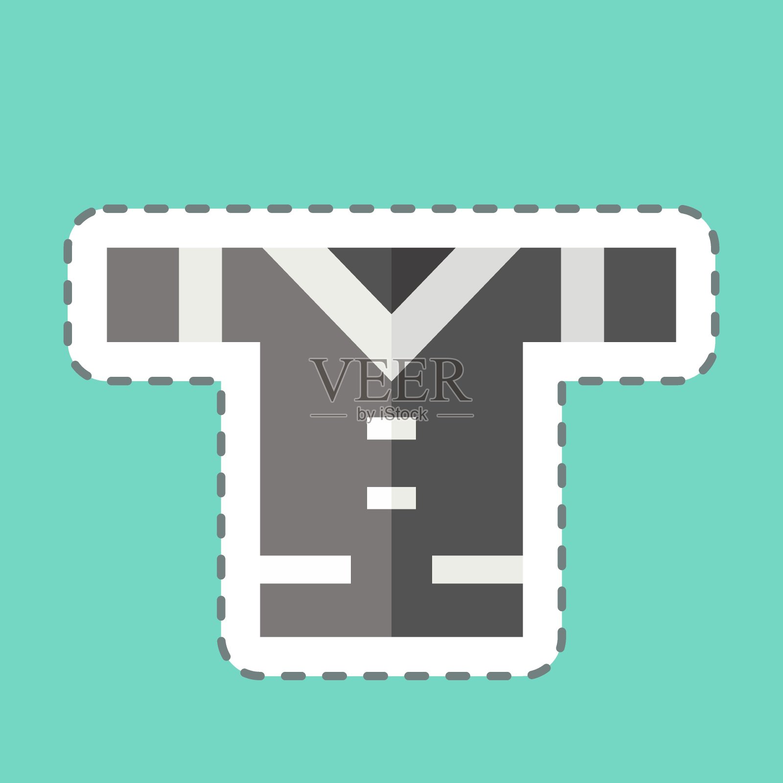 贴线裁衣。与美洲土著象征有关。简单的设计可编辑。简单的说明插画图片素材