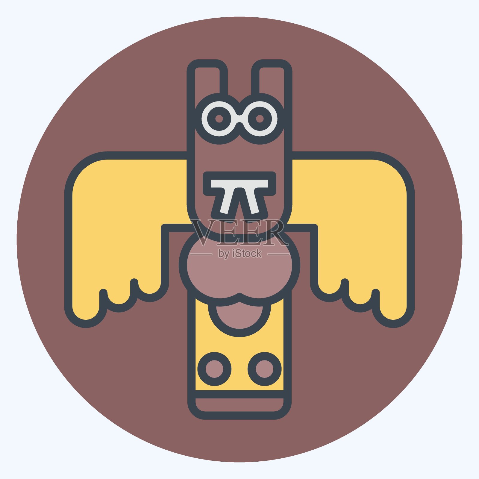 图标图腾。与阿拉斯加的象征有关。颜色搭配风格。简单的设计可编辑。简单的说明插画图片素材