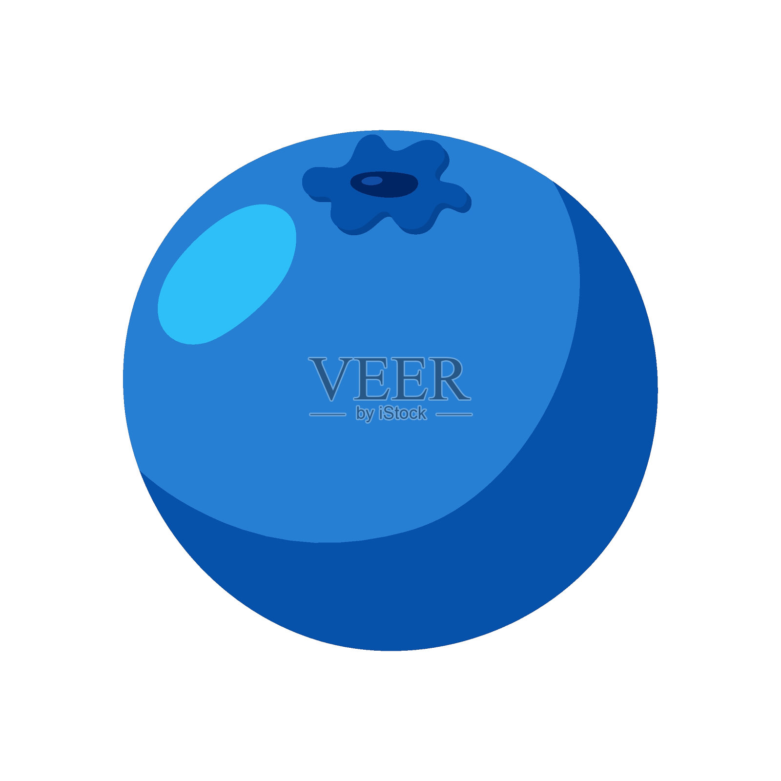 有趣的卡通蓝莓。可爱的浆果。矢量食品插图孤立在白色背景上插画图片素材