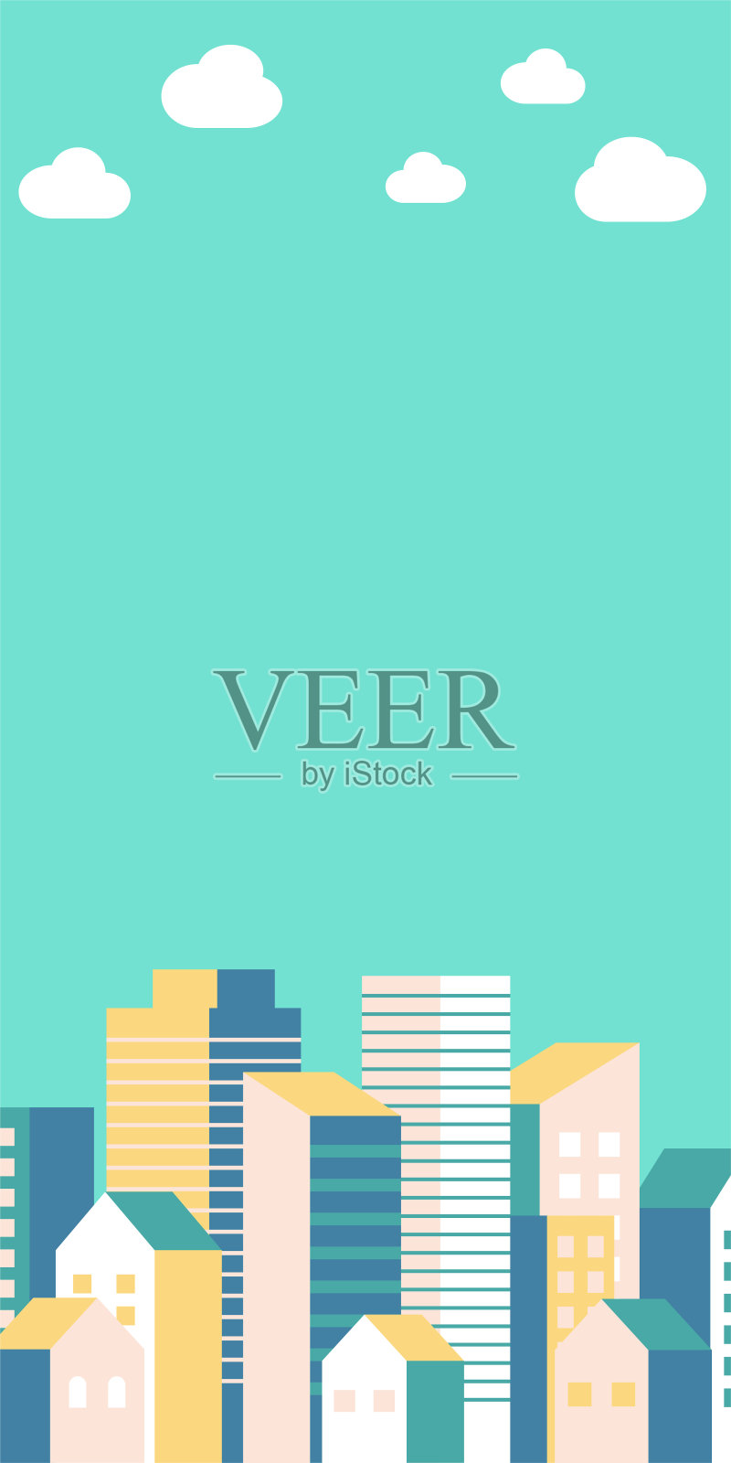 一个简单的建筑群插图插画图片素材