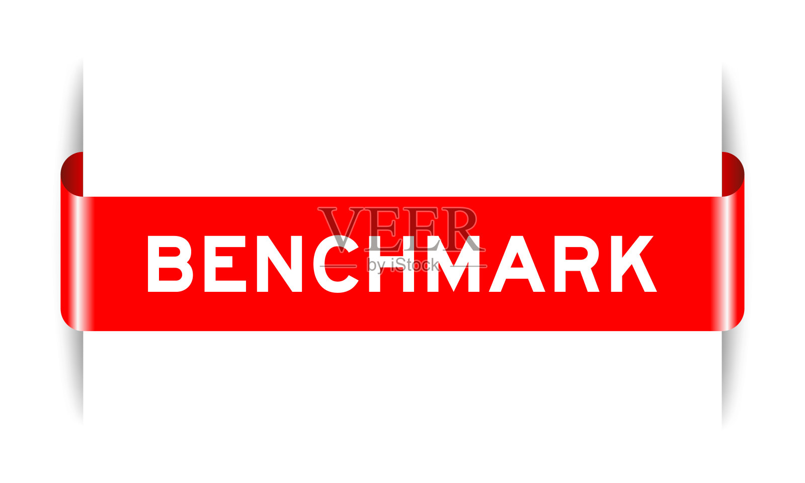 红色插入标签横幅与文字基准在白色背景插画图片素材