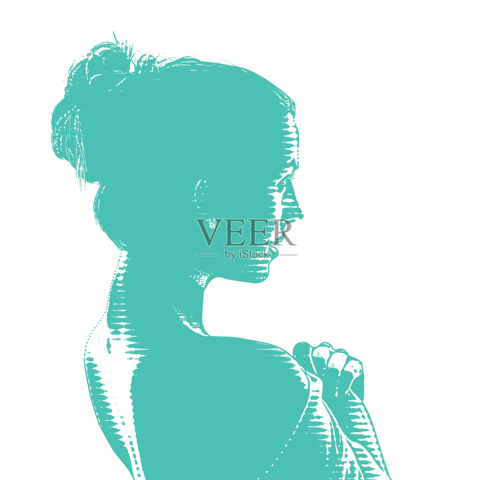 雕刻性感女人的剪影插画图片素材