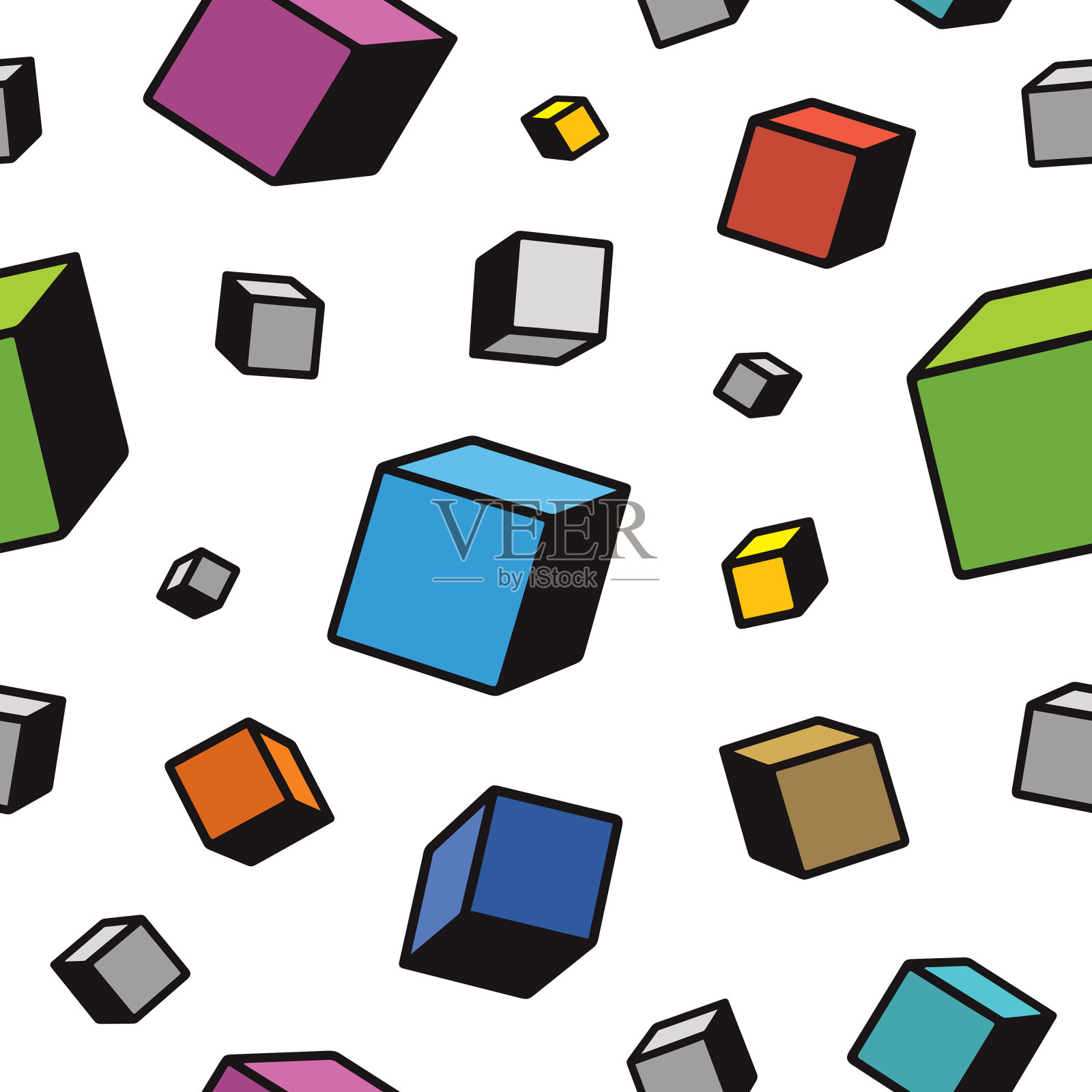 飞行箱无缝图案。插画图片素材