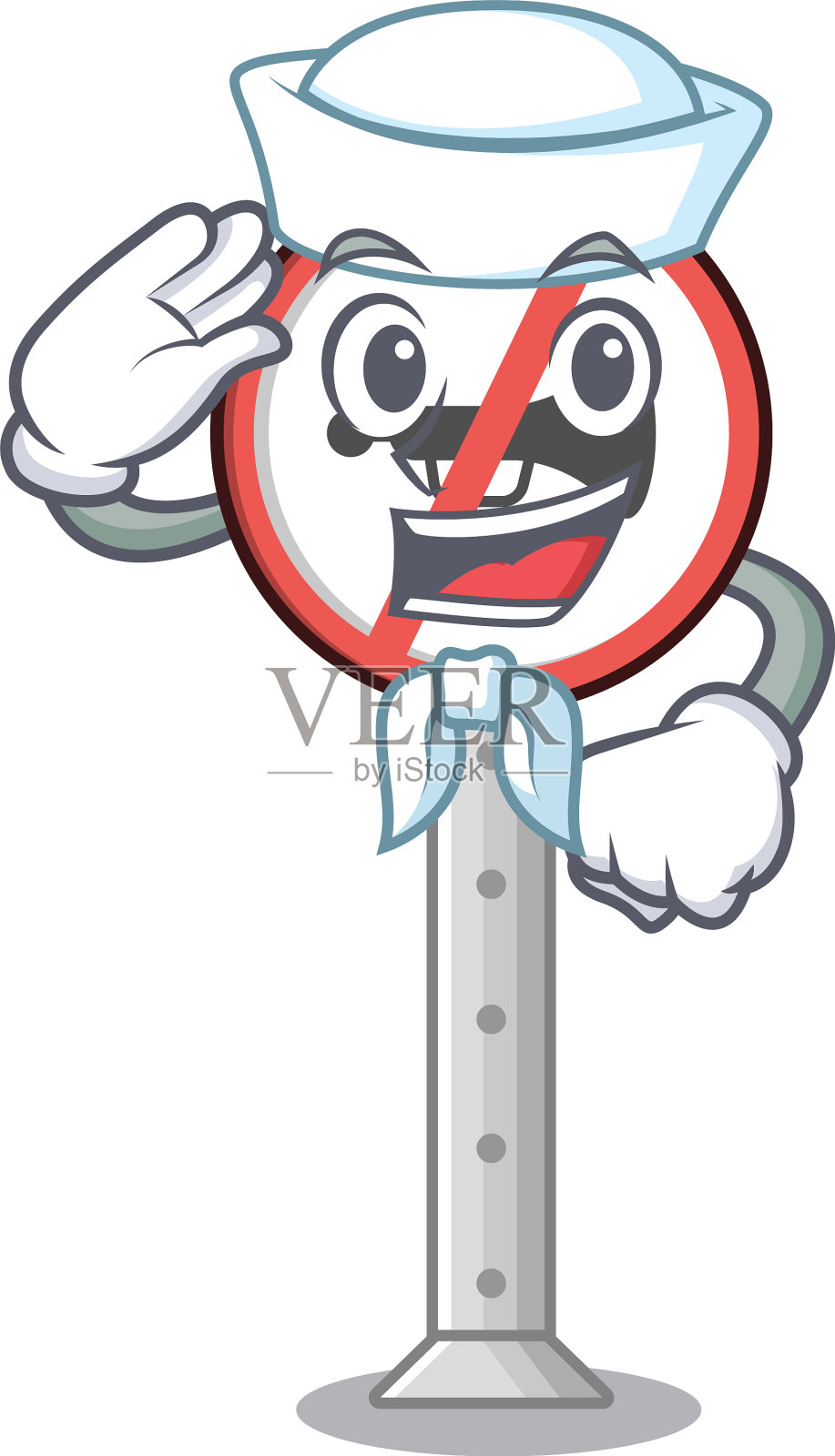 水手没有喇叭孤立与卡通插画图片素材