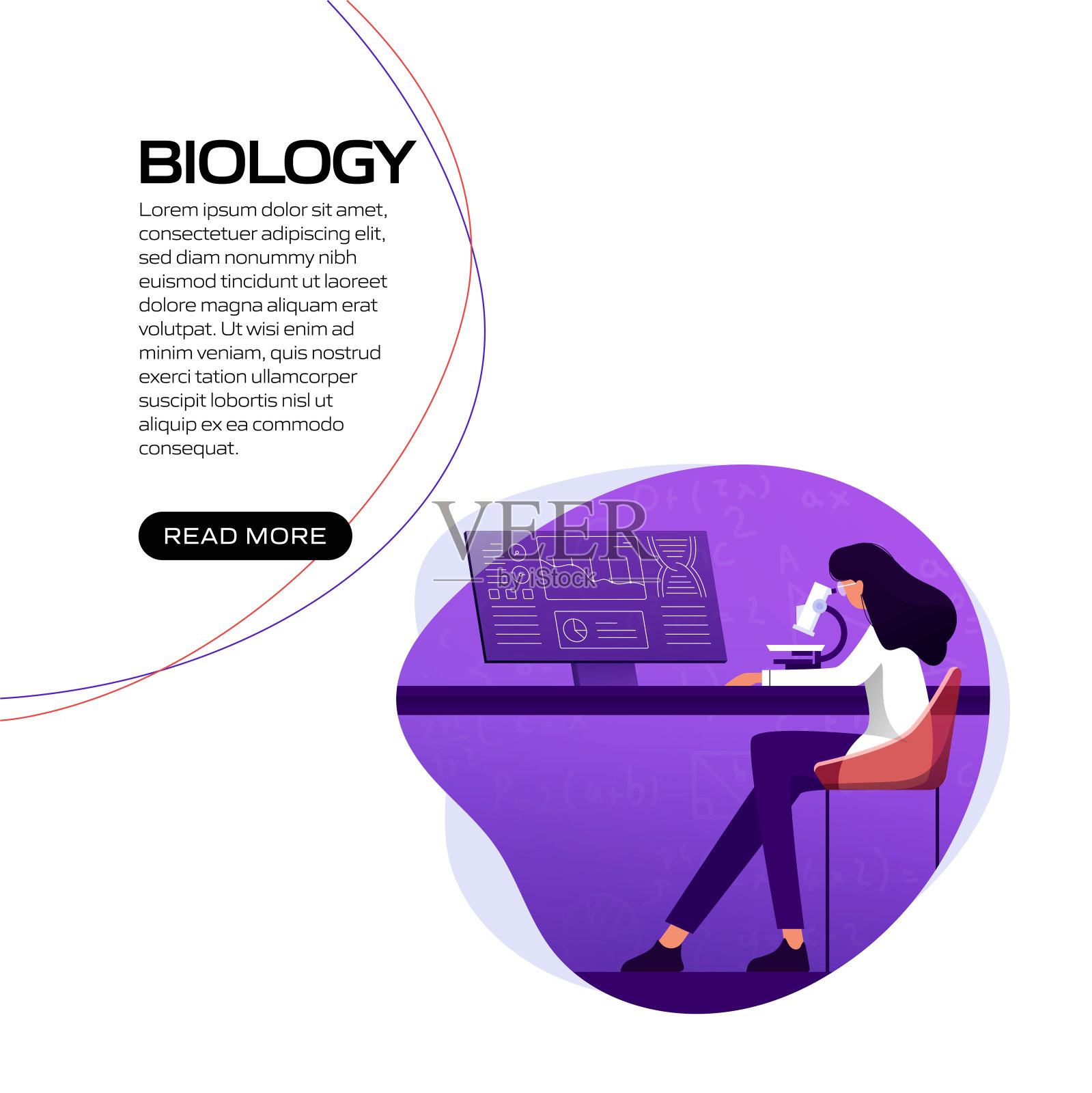 生物矢量插图登陆页面模板,网站横幅,广告和营销材料,在线广告,业务演示等。插画图片素材