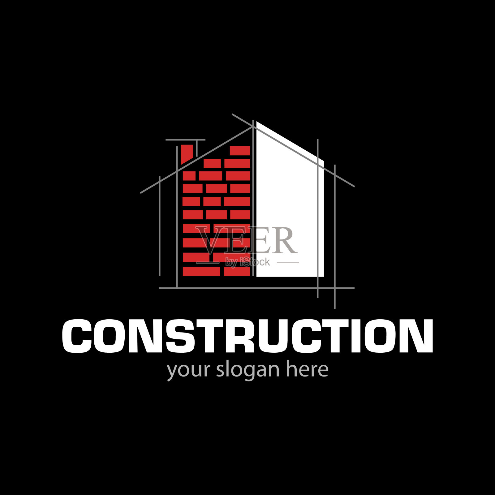 建筑标志设计说明插画图片素材