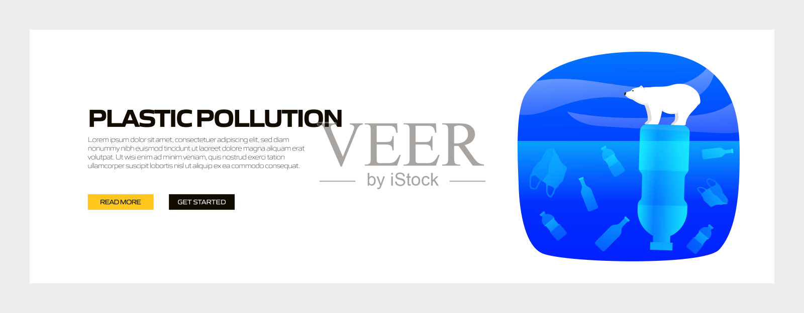 塑料污染概念矢量插图的标题网站横幅,广告和营销材料,在线广告,业务演示等。插画图片素材