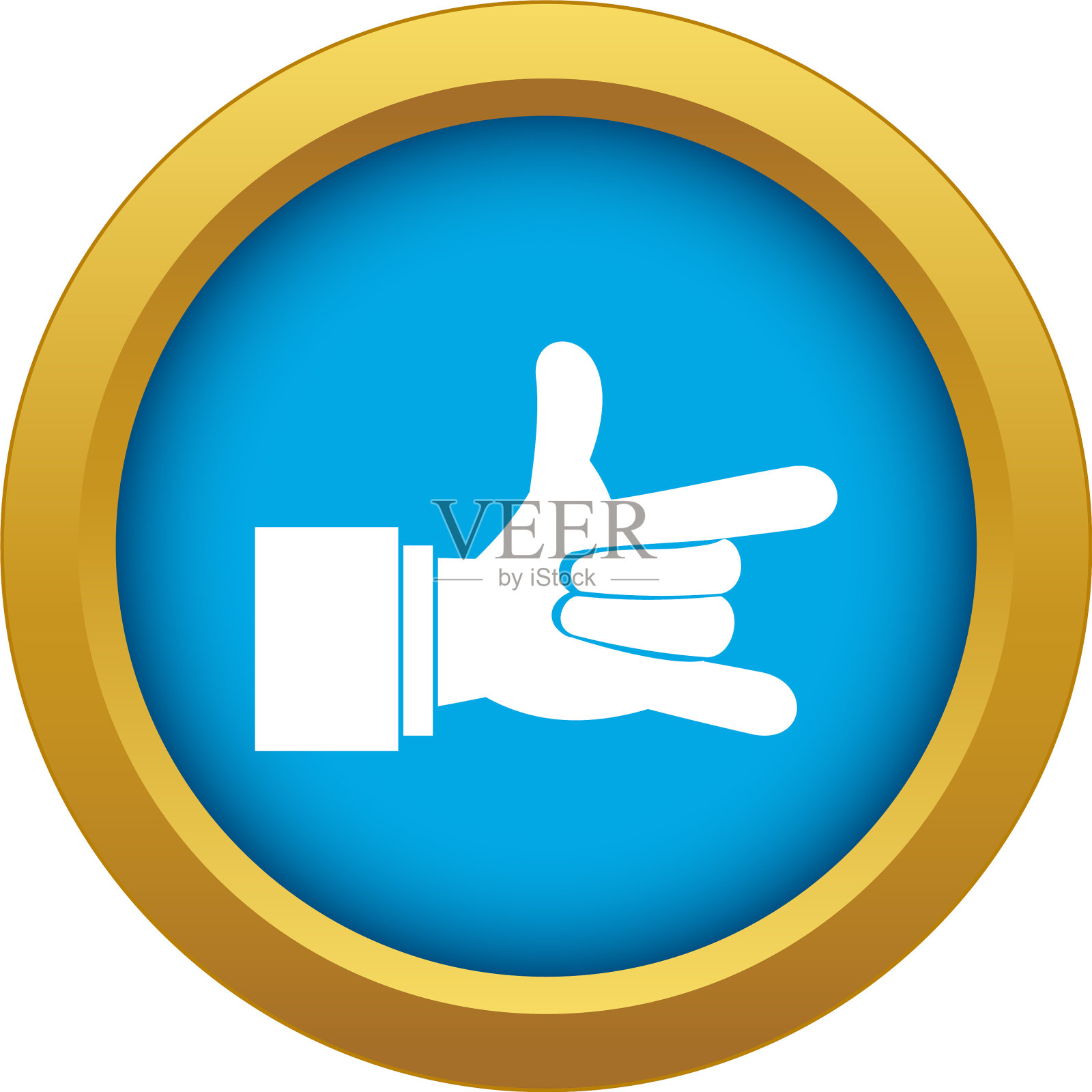 我爱你的手势图标蓝色孤立图标素材