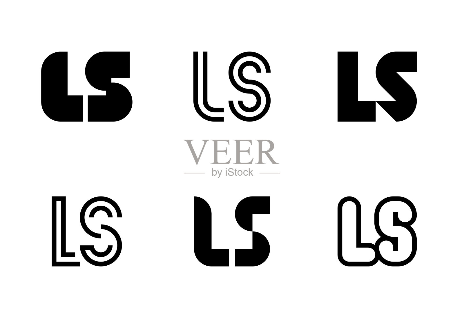 一套字母LS标志插画图片素材