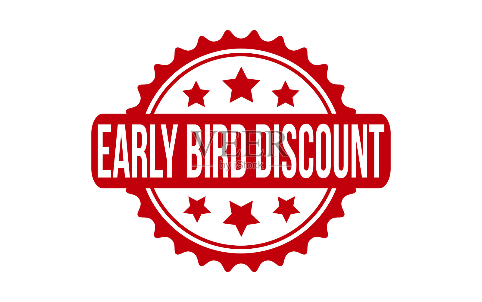 早鸟折扣橡皮图章密封矢量插画图片素材