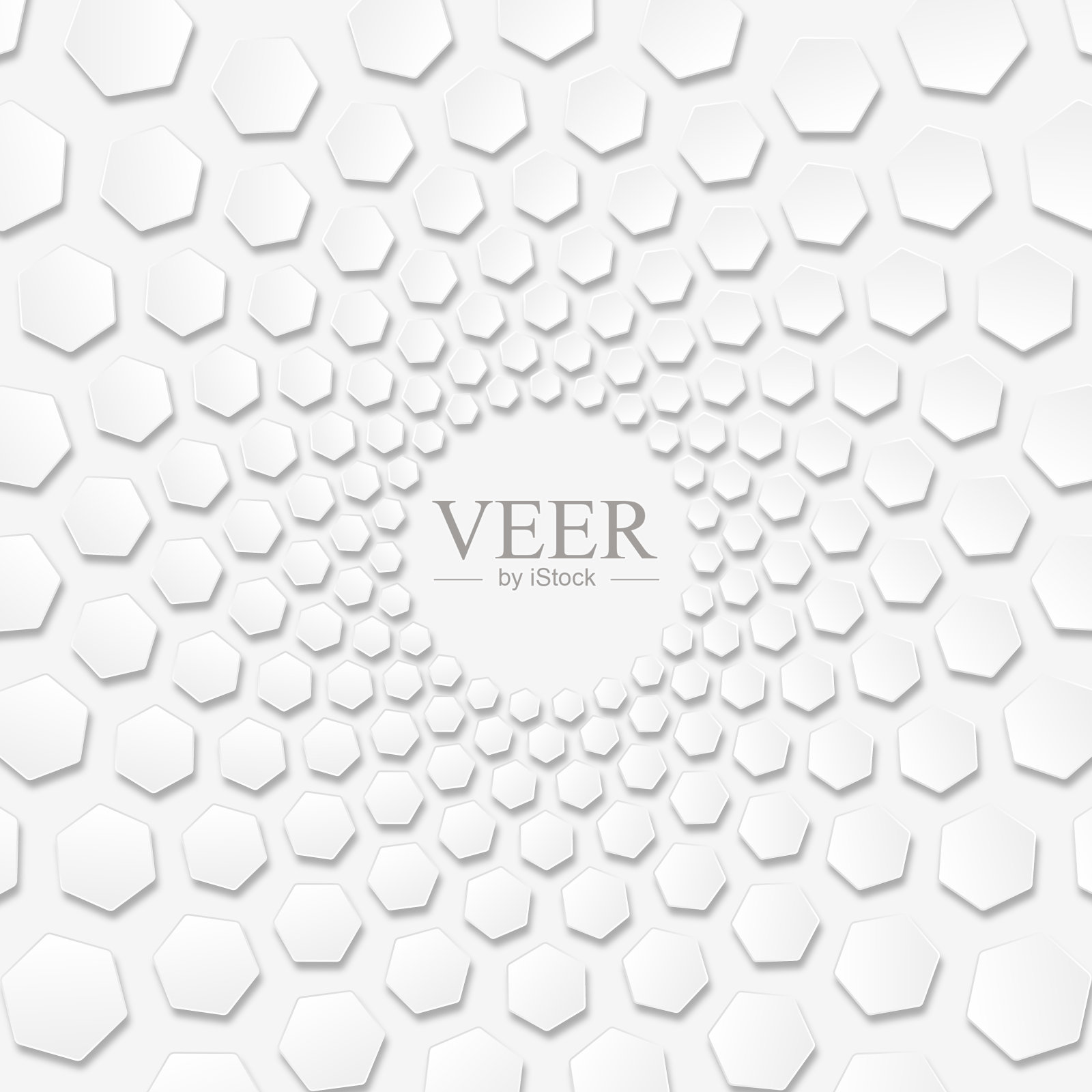 三维六边形漩涡图案插画图片素材