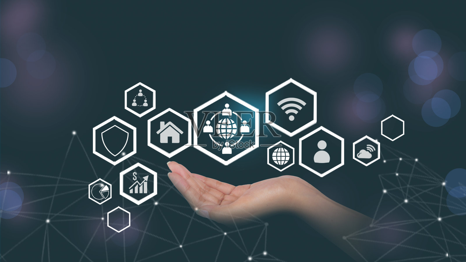 商人使用全球互联网技术连接聊天与人工智能聊天使用命令提示符创建一些东西。未来科技照片摄影图片