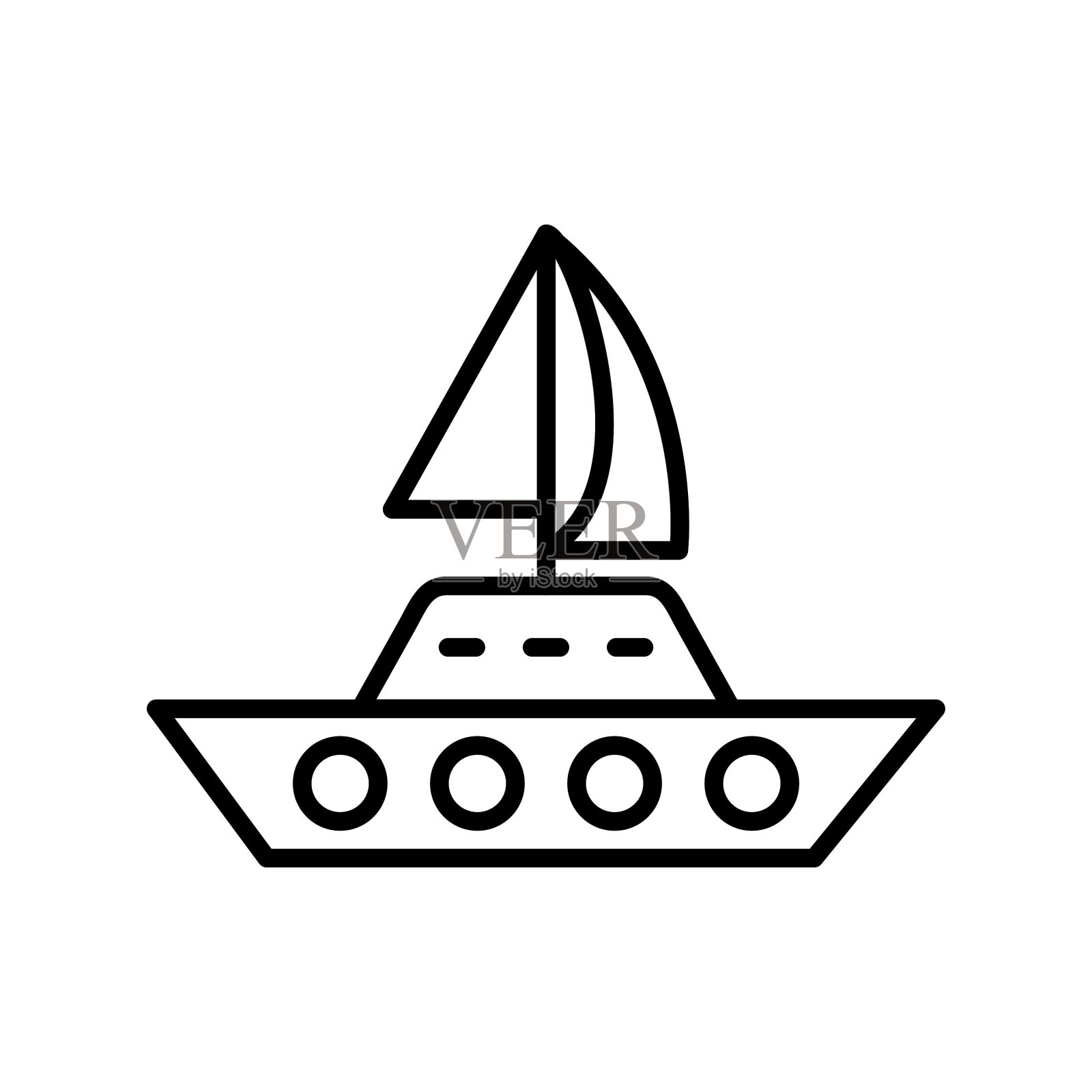 游艇图标插画图片素材