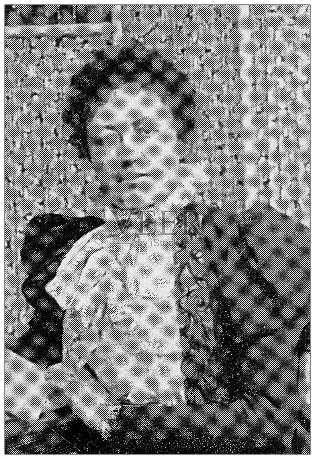 古董图片:巴扎尔德拉Charité火灾在巴黎,1897年的受害者:弗雷德里克迪勒耶夫人插画图片素材