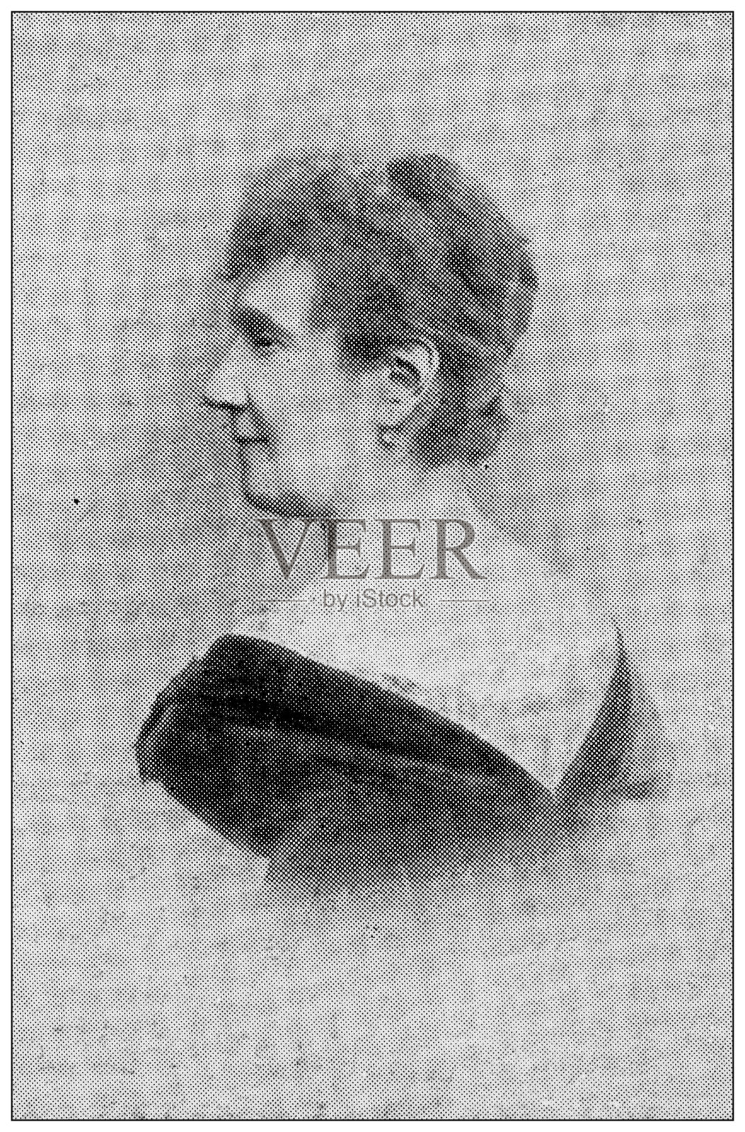 古董图片:巴扎尔德拉Charité火灾在巴黎,1897年的受害者:伯爵夫人德圣安杰插画图片素材