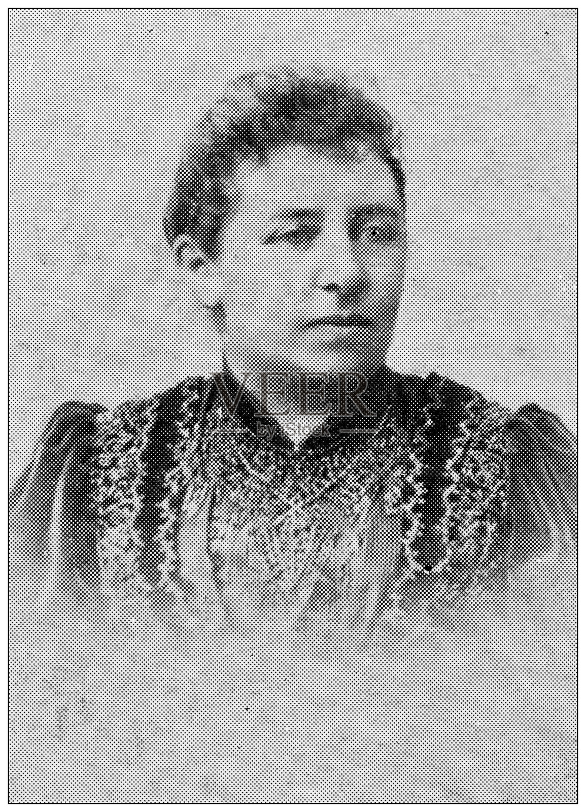 古董图片:巴扎尔德拉Charité火灾的受害者,巴黎,1897年:Veuve Valentin插画图片素材