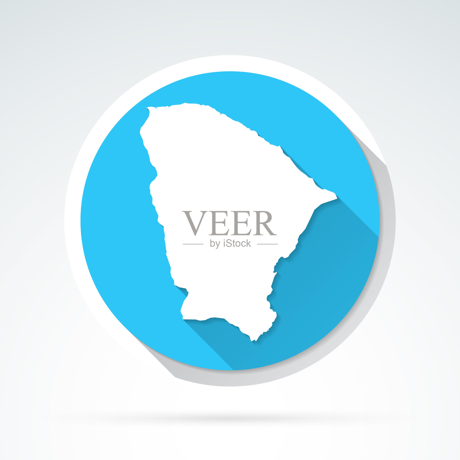 Ceara地图图标-平面设计与长阴影插画图片素材