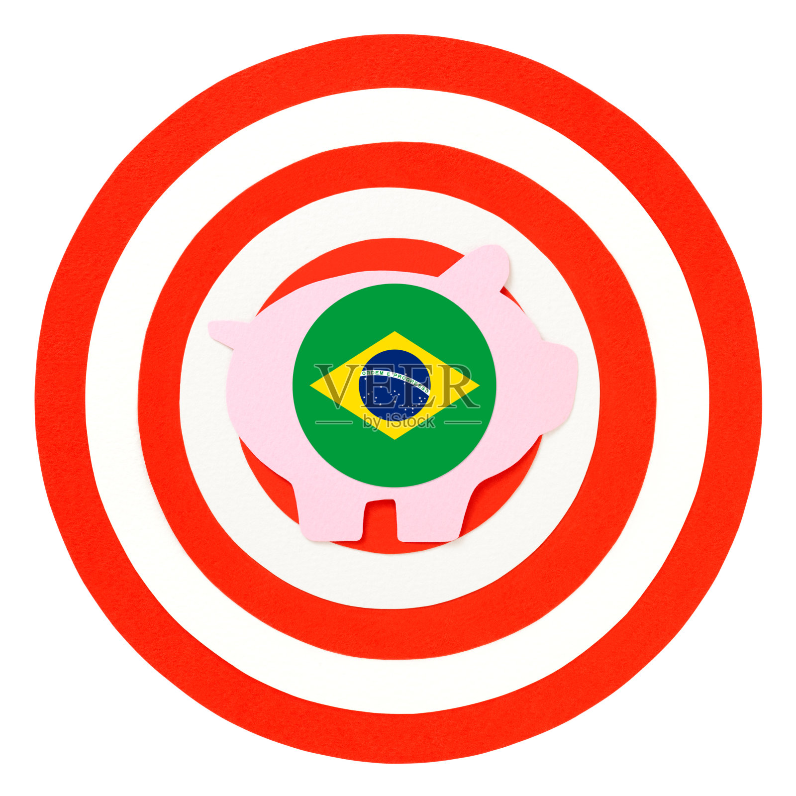 目标是巴西的存钱罐插画图片素材