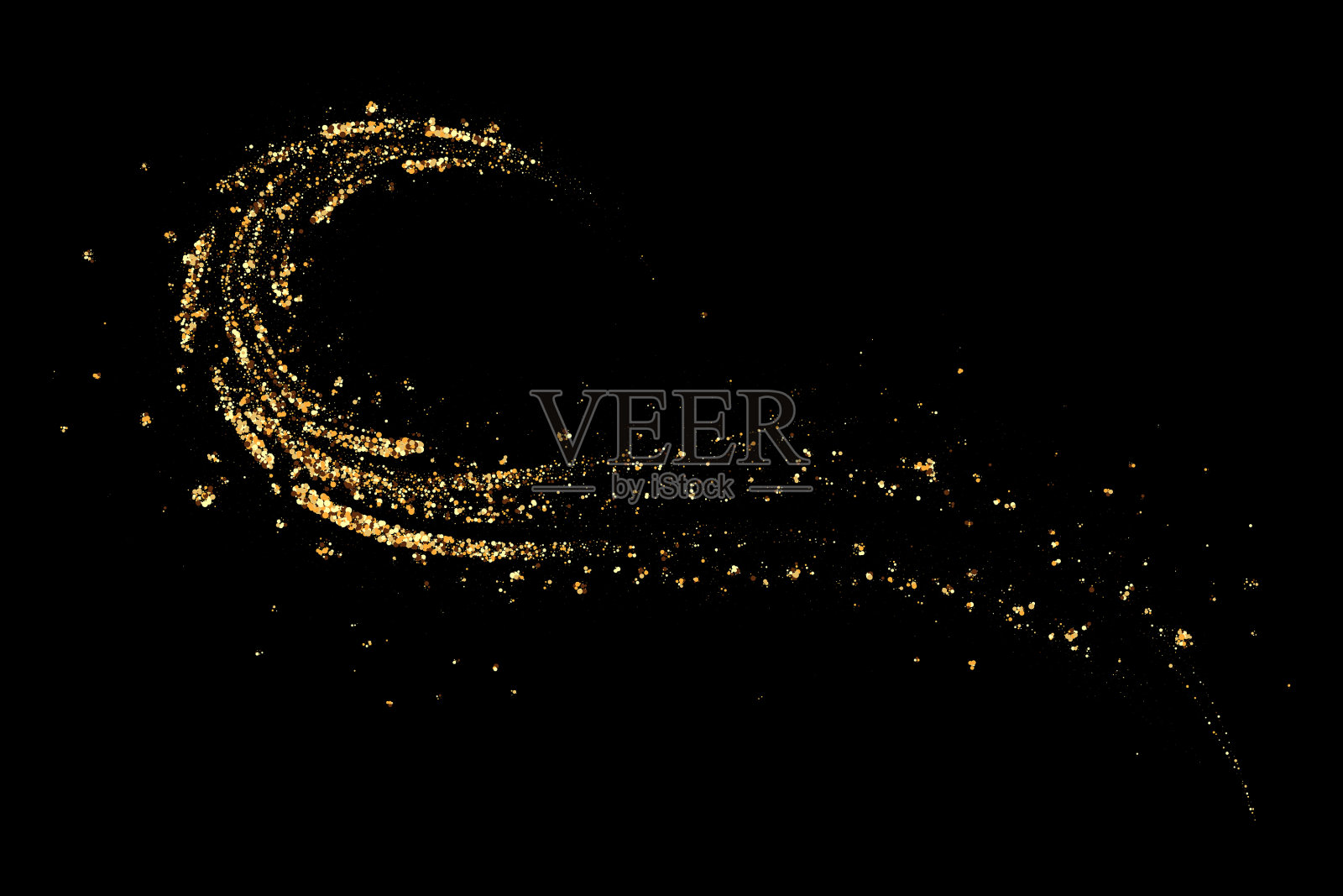 金色闪闪发光的波浪闪闪发光的颗粒插画图片素材