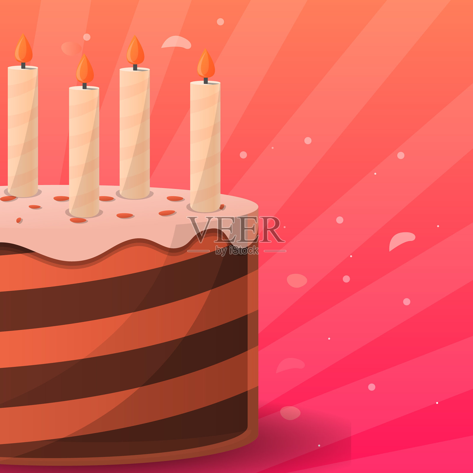 生日蛋糕概念背景卡通风格插画图片素材