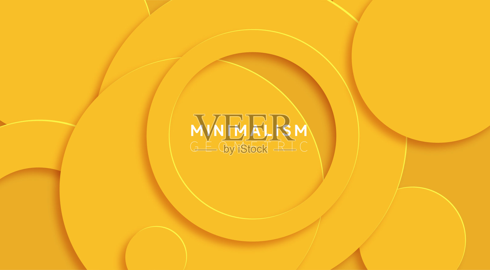 抽象黄色曲线圆形极简几何横幅图案背景插画图片素材