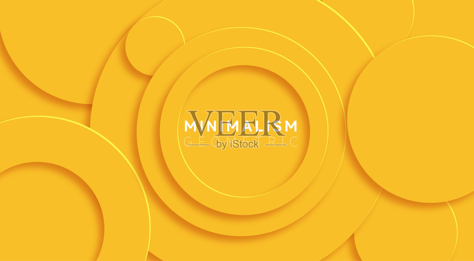 抽象黄色曲线圆形极简几何横幅图案背景插画图片素材