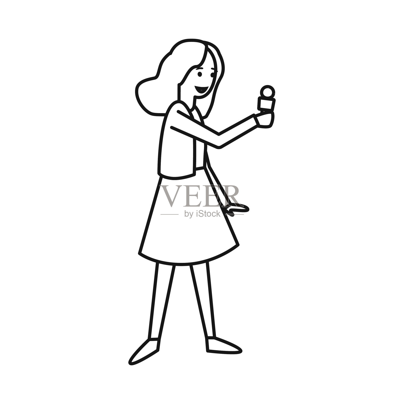 演示者和麦克风图标的设计插画图片素材