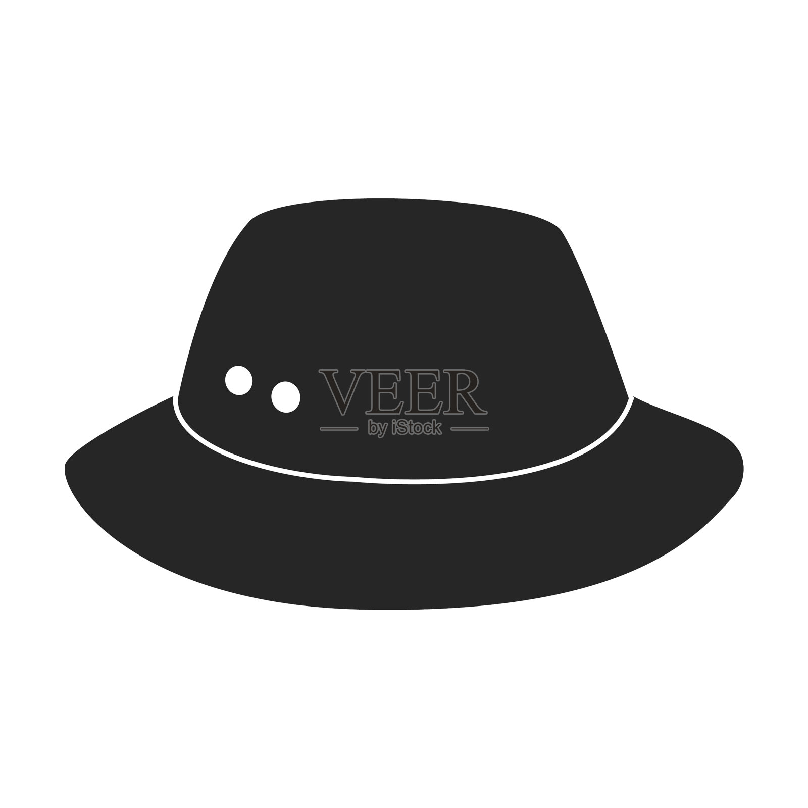 夏季帽子黑色图标插画图片素材