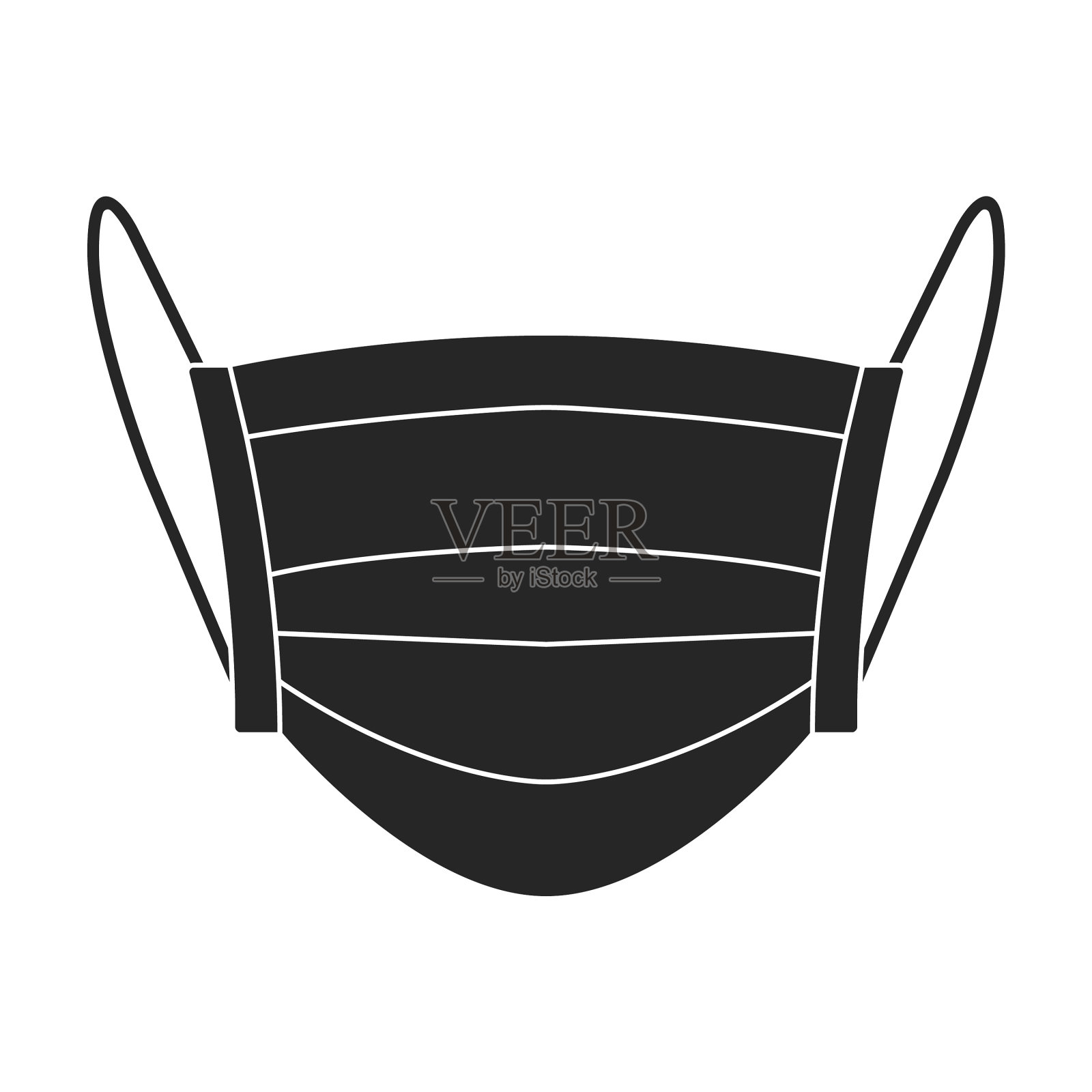 口罩医用黑色图标插画图片素材