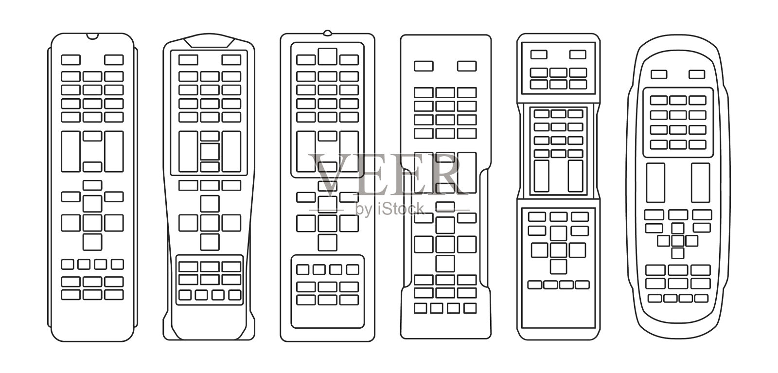 电视遥控孤立轮廓集图标电视图标素材
