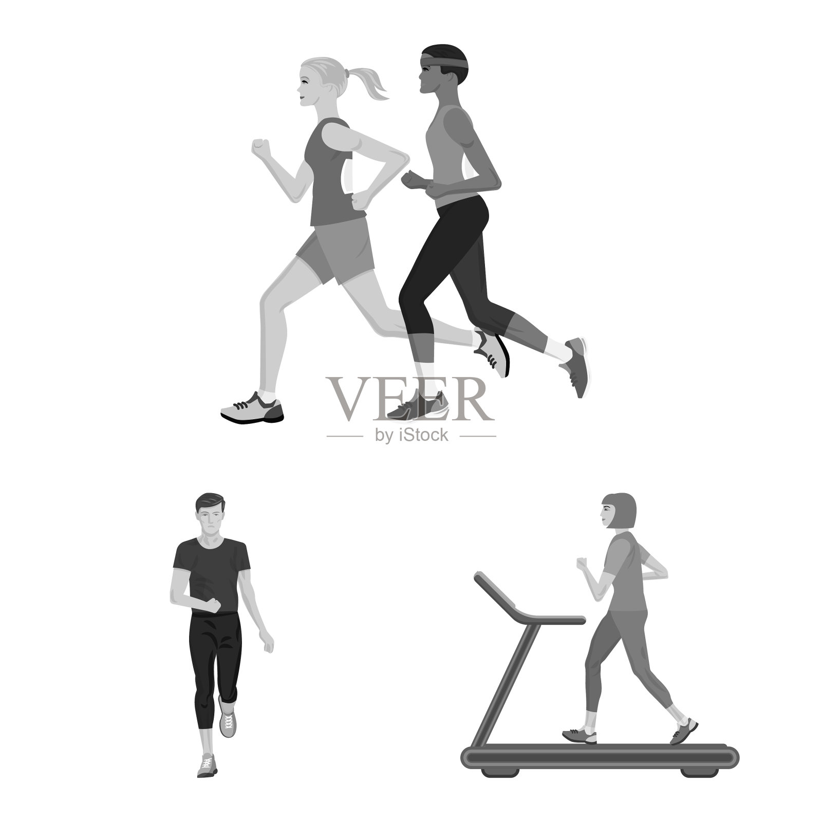 孤立目标成功和马拉松标志设置图标素材