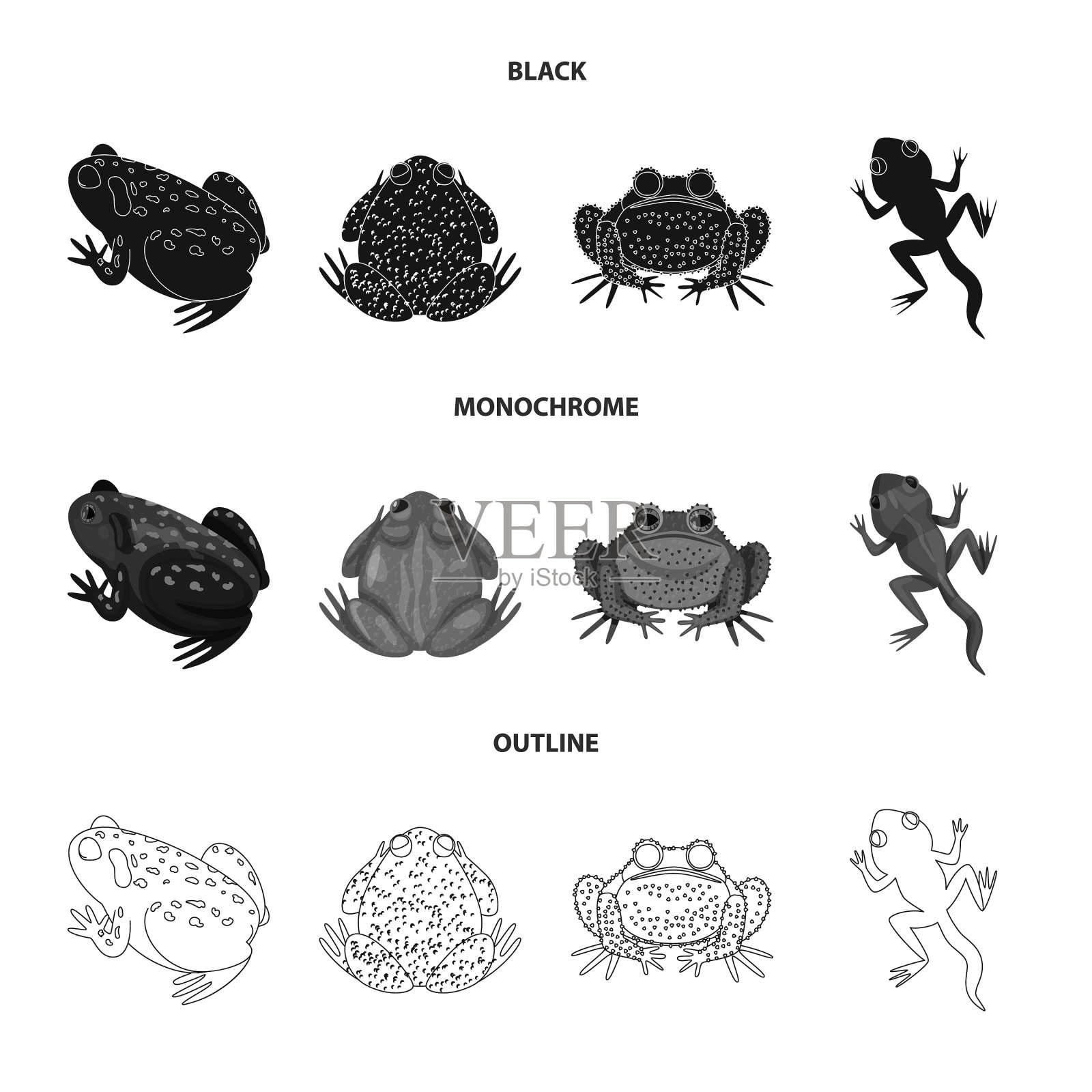 孤立物野生动物和沼泽符号集图标素材