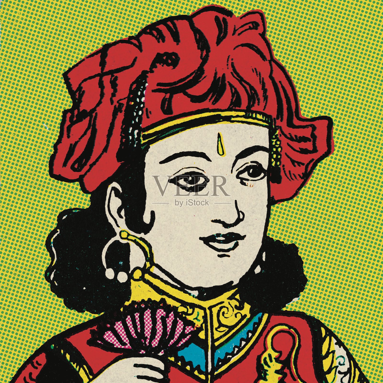 女人的肖像插画图片素材