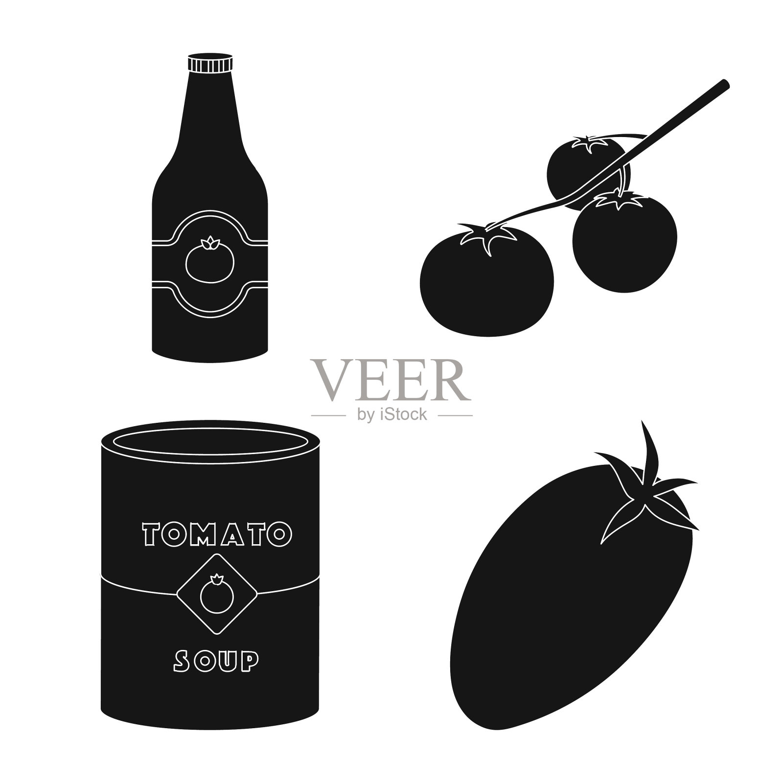 孤立对象产品和自然符号集图标素材