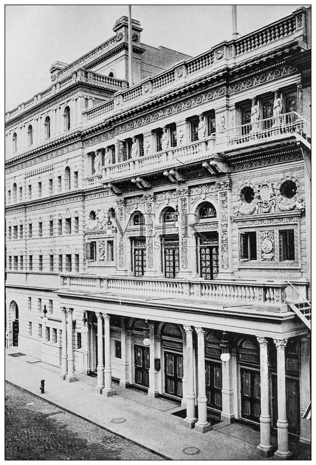 纽约古董照:第五大道剧院插画图片素材