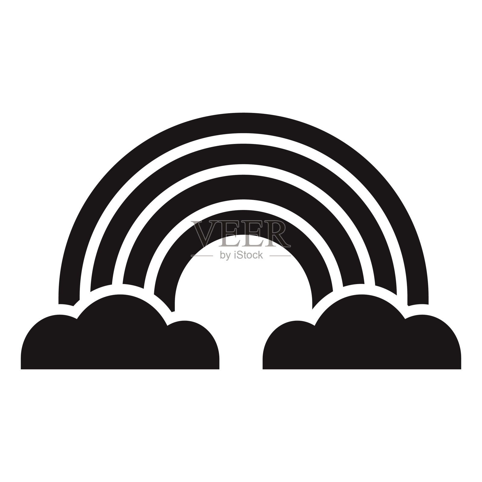 彩虹字形图标插画图片素材