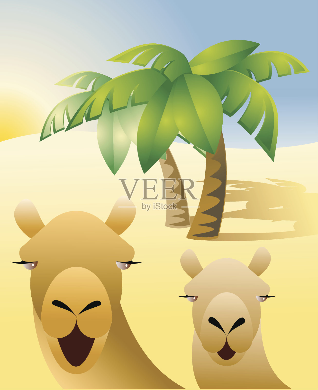 沙漠之船插画图片素材