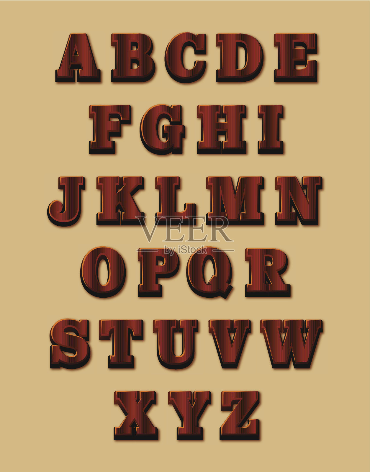 巧克力字母表插画图片素材