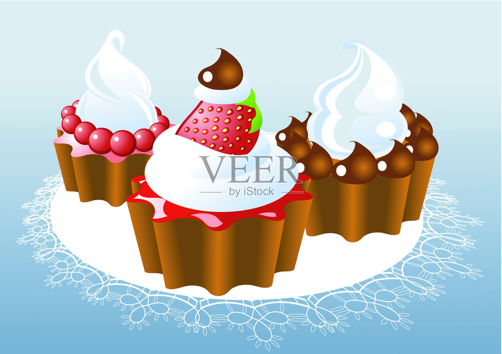 小蛋糕插画图片素材