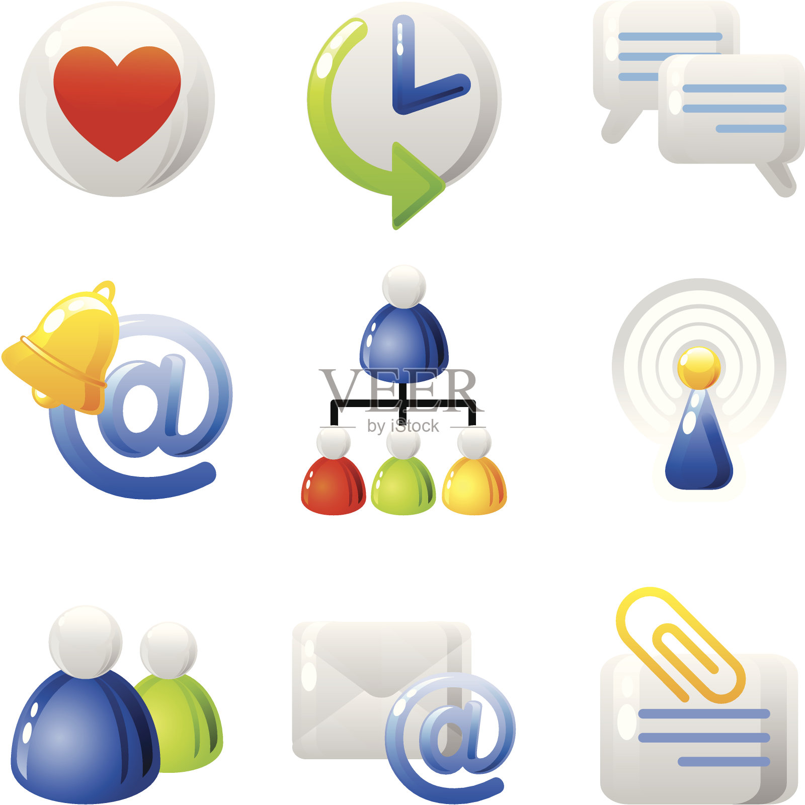 电子邮件和联系图标(闪亮的系列)图标素材