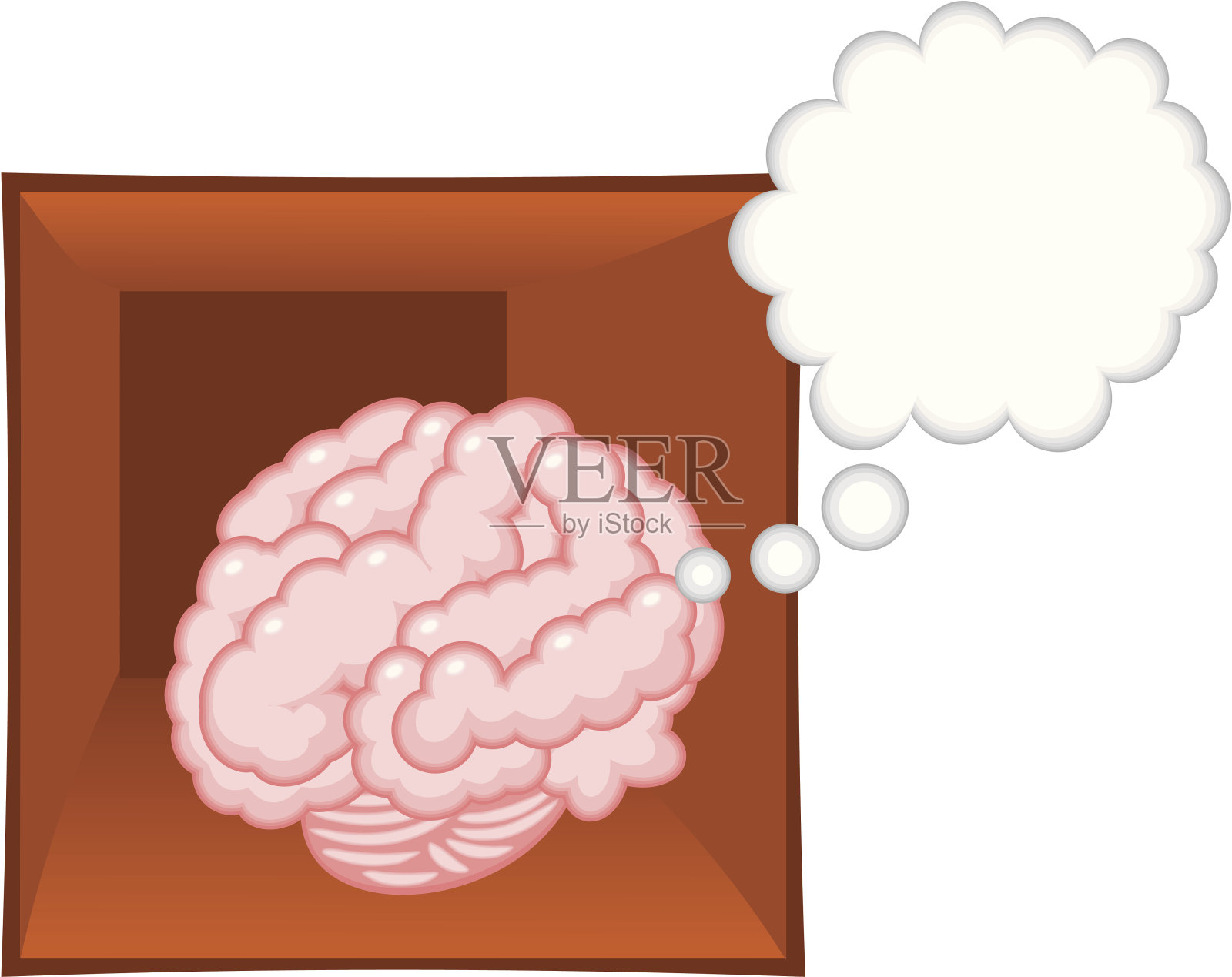 跳出思维定势。插画图片素材