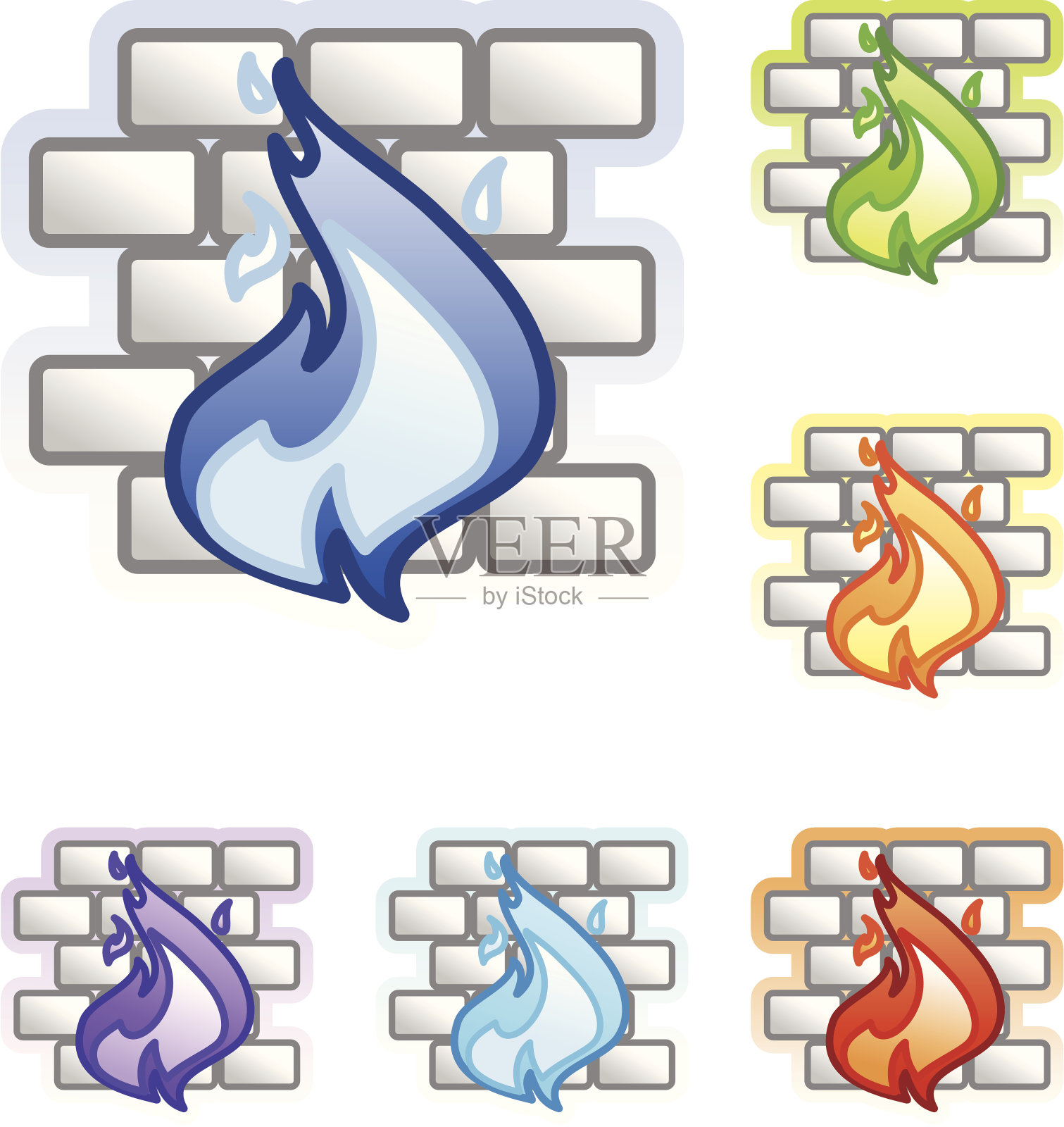 彩色图标-防火墙设计元素图片