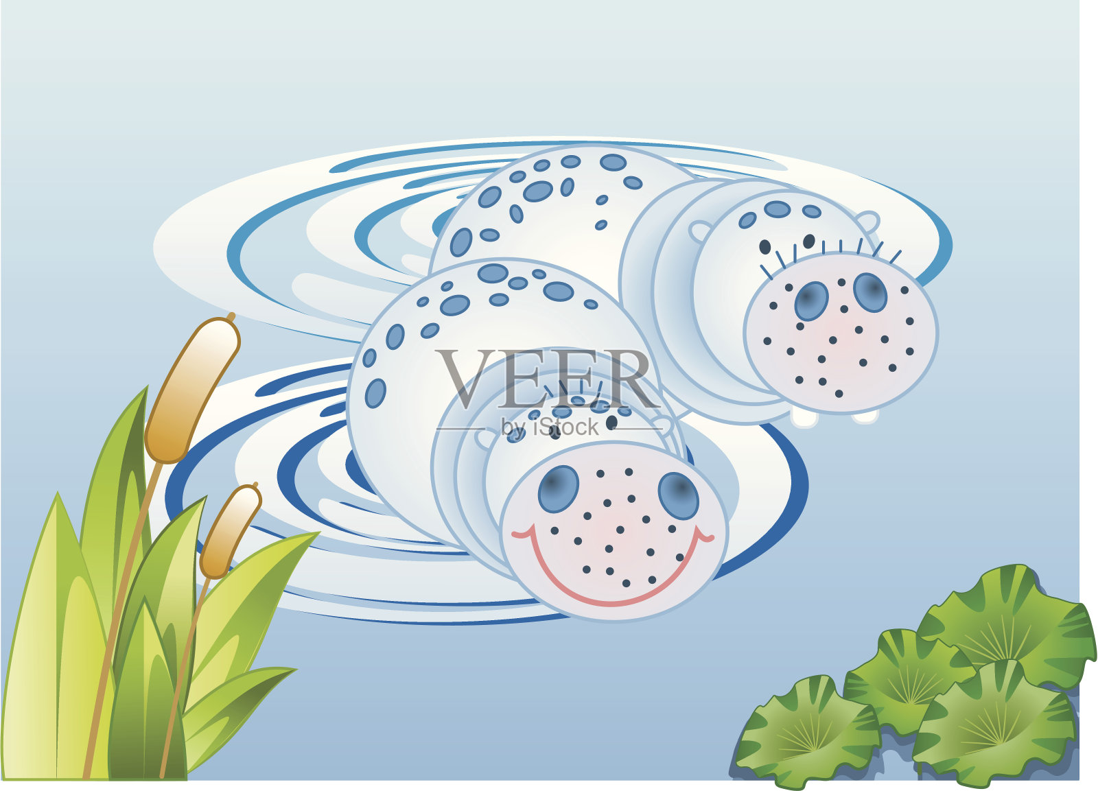 河马的插画图片素材