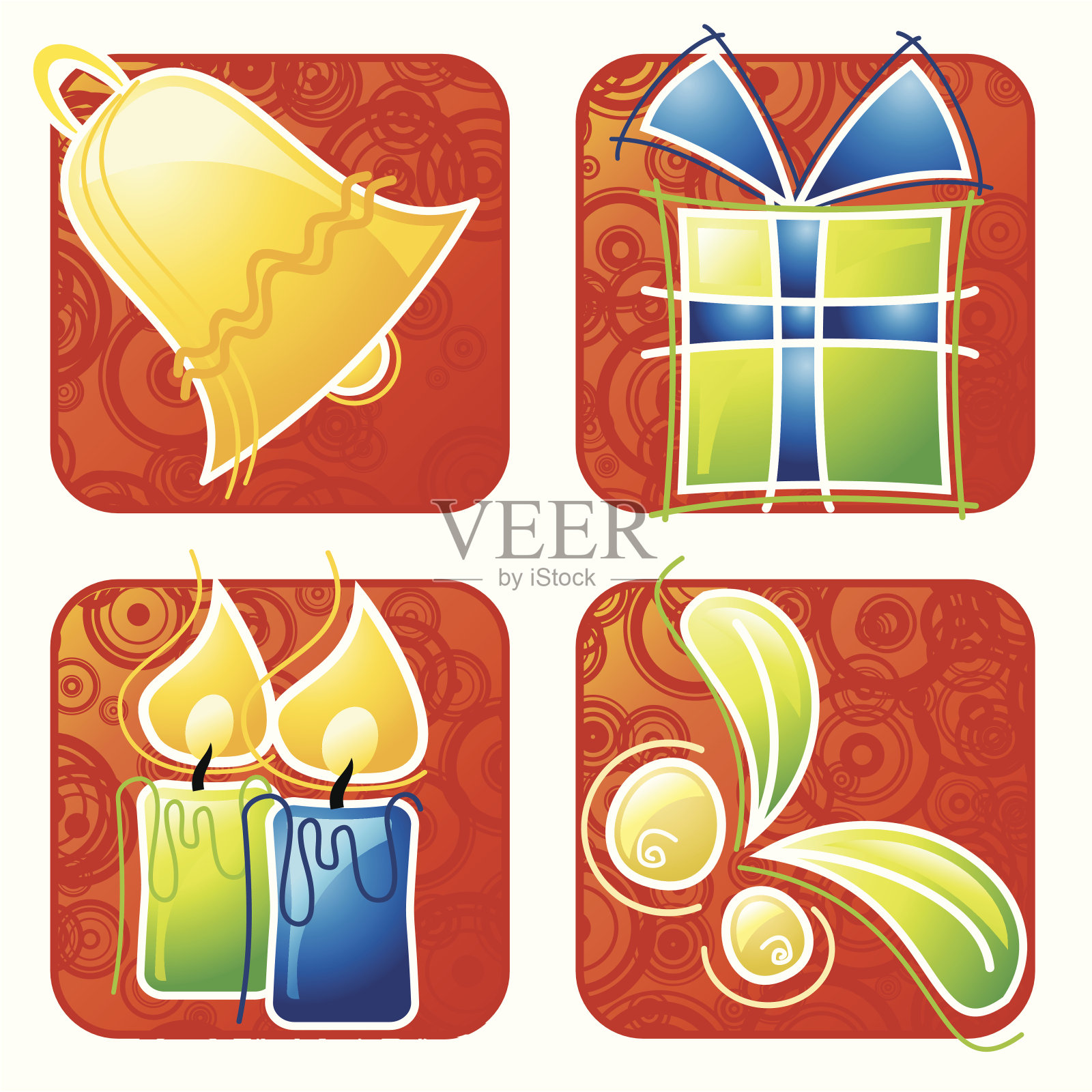 红色圣诞板插画图片素材