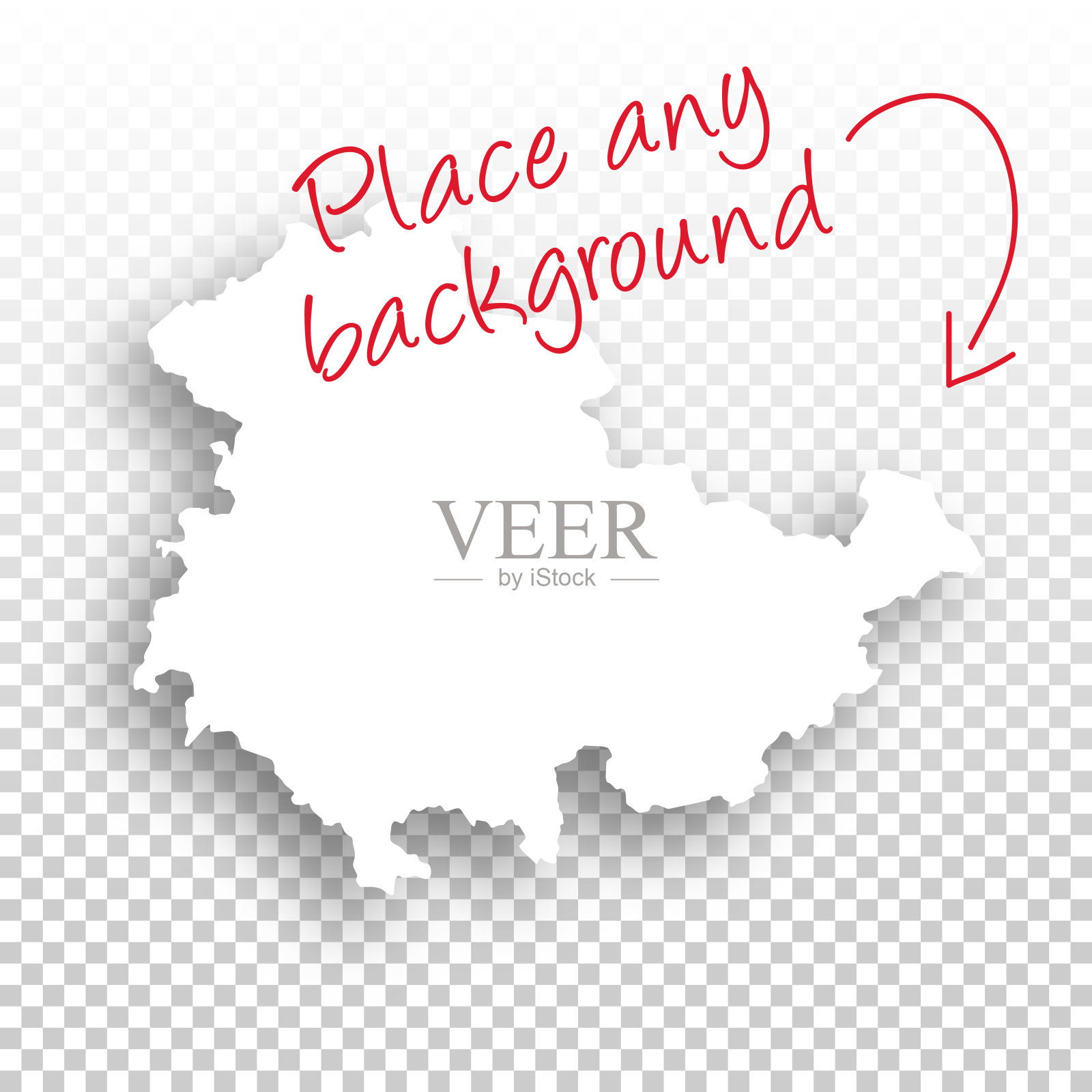 图林根州地图设计-空白背景插画图片素材