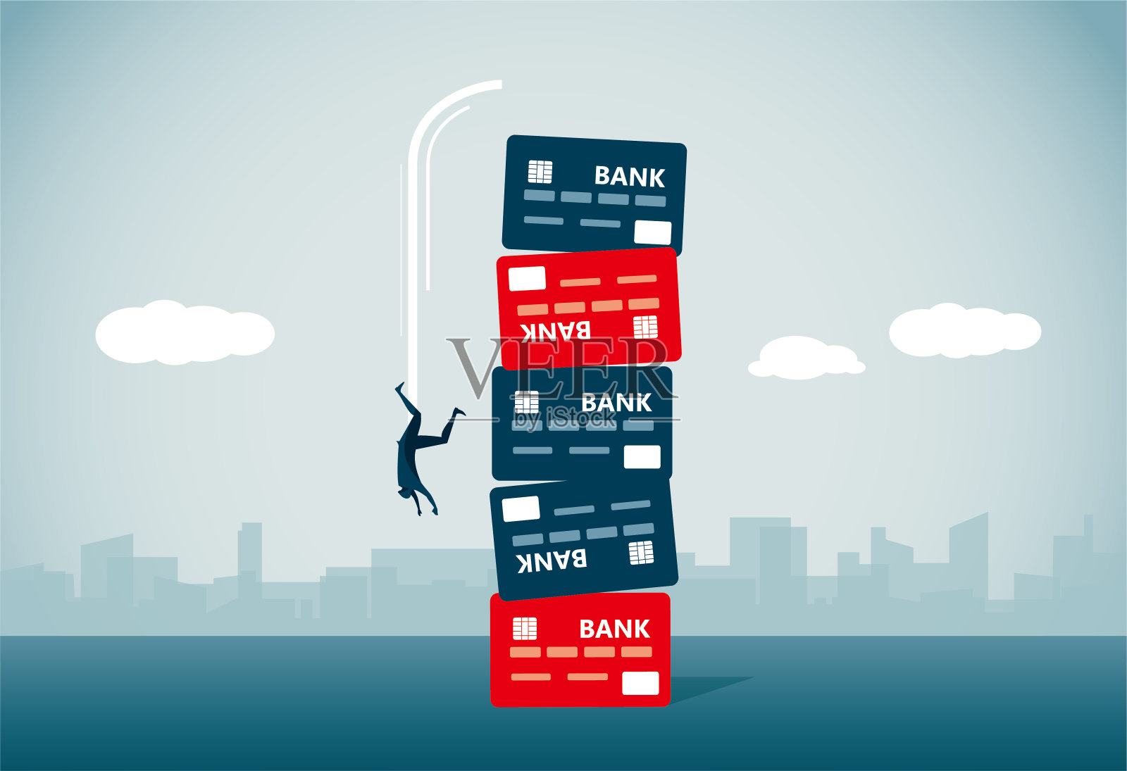 债务插画图片素材