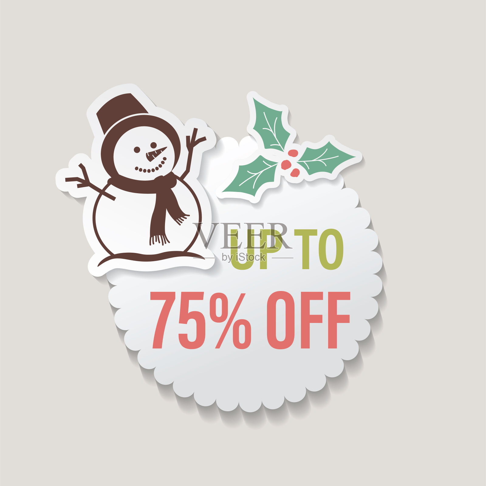 雪人商店销售横幅贴纸设计元素图片