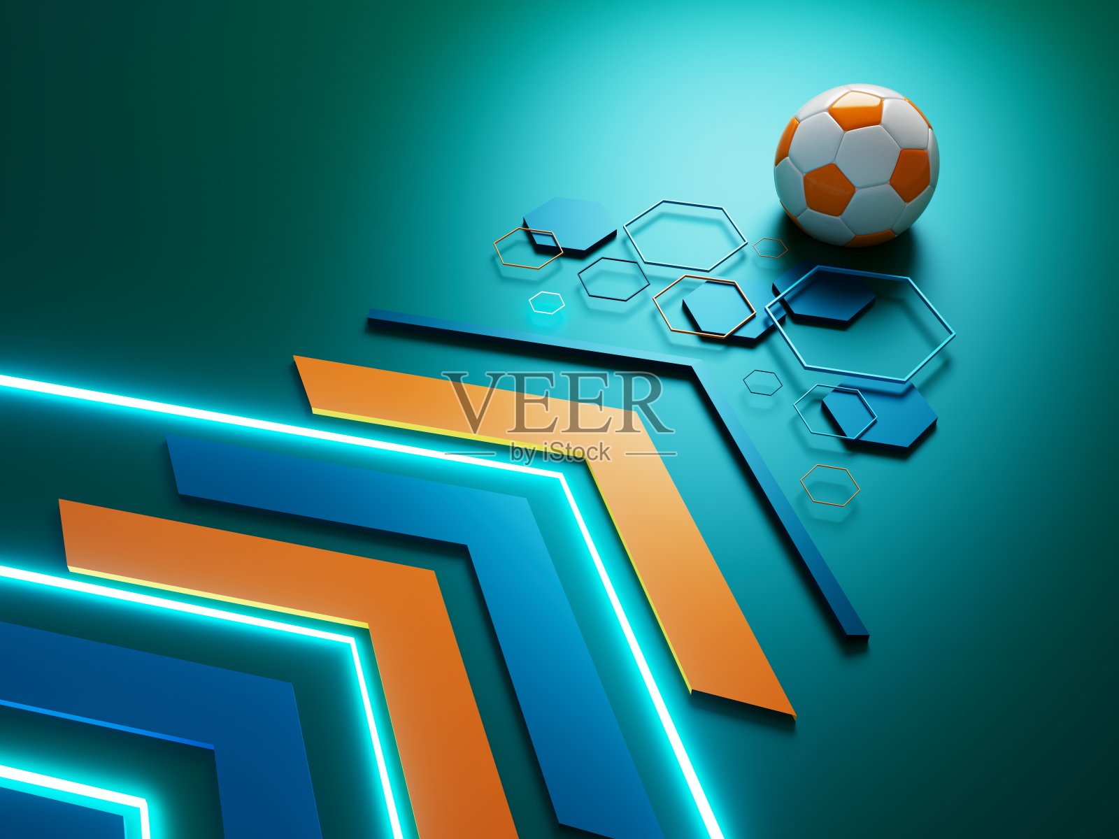 3D足球模型照片摄影图片