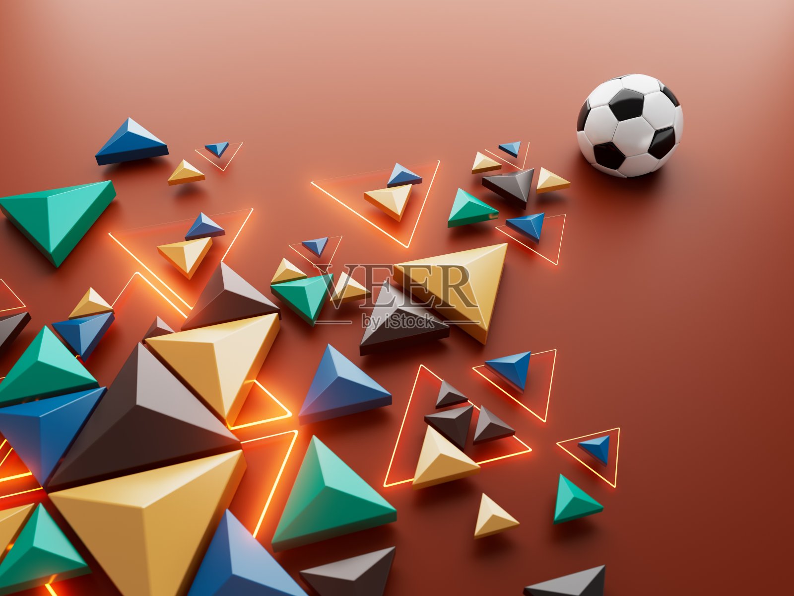 3D足球模型照片摄影图片