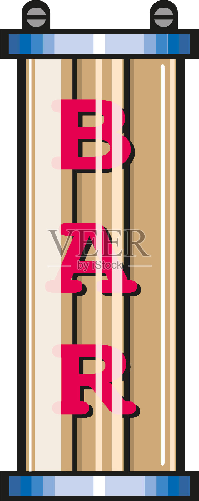 复古霓虹灯标志字吧复古插画图片素材